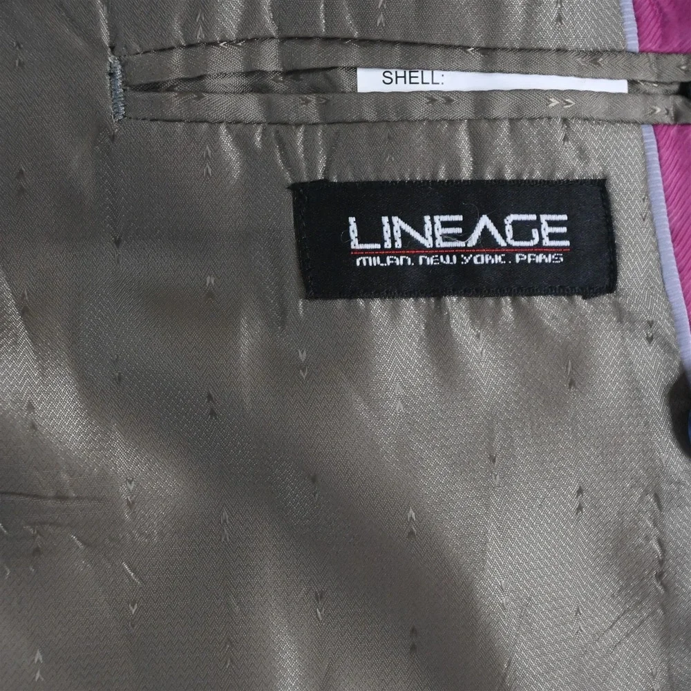 Lineage 46R 40x32 Gray Plaid Double Breasted Mens Jacket‎ Pants Suit